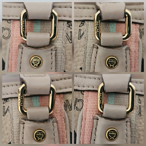 MCM Cream Handbag With Long Handle Satchel AUTHENTIC - Picture 12 of 16